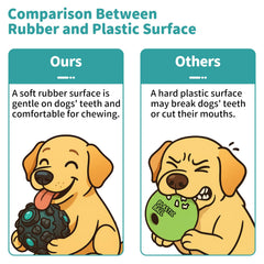 JoyBruko dog ball durable rubber shell shows long-lasting chew resistance.