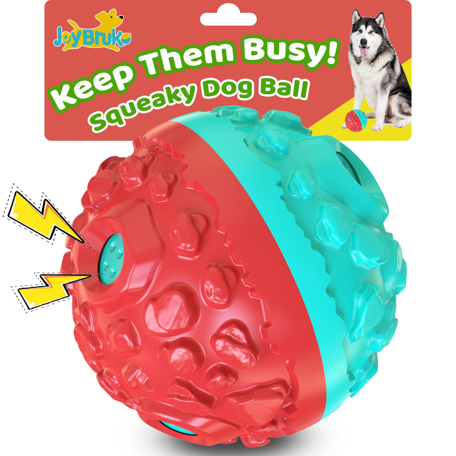 JoyBruko dog ball squeaky giggle in action boosts engagement during indoor and outdoor play.