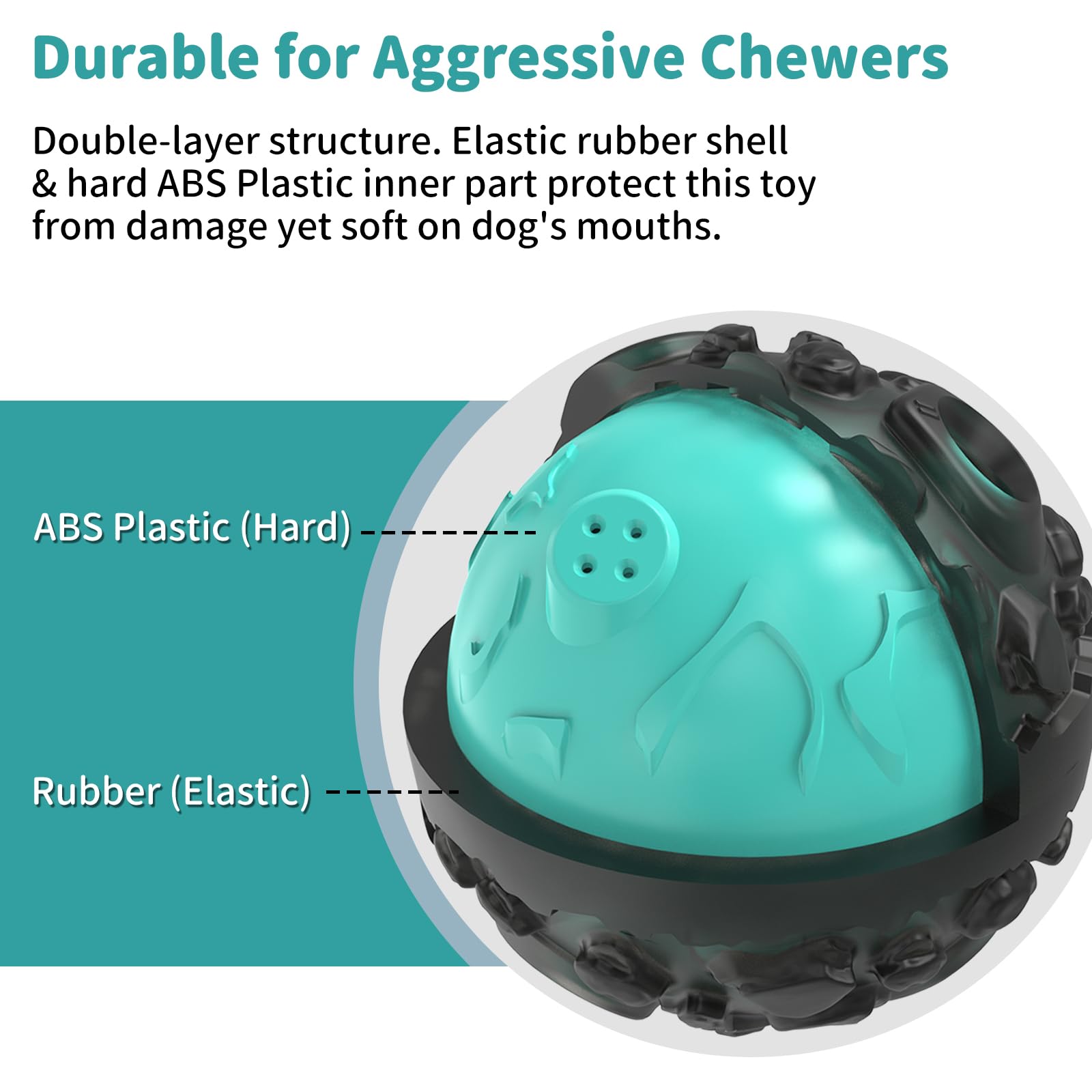 JoyBruko dog ball teeth cleaning nubs help remove residue while chewing.