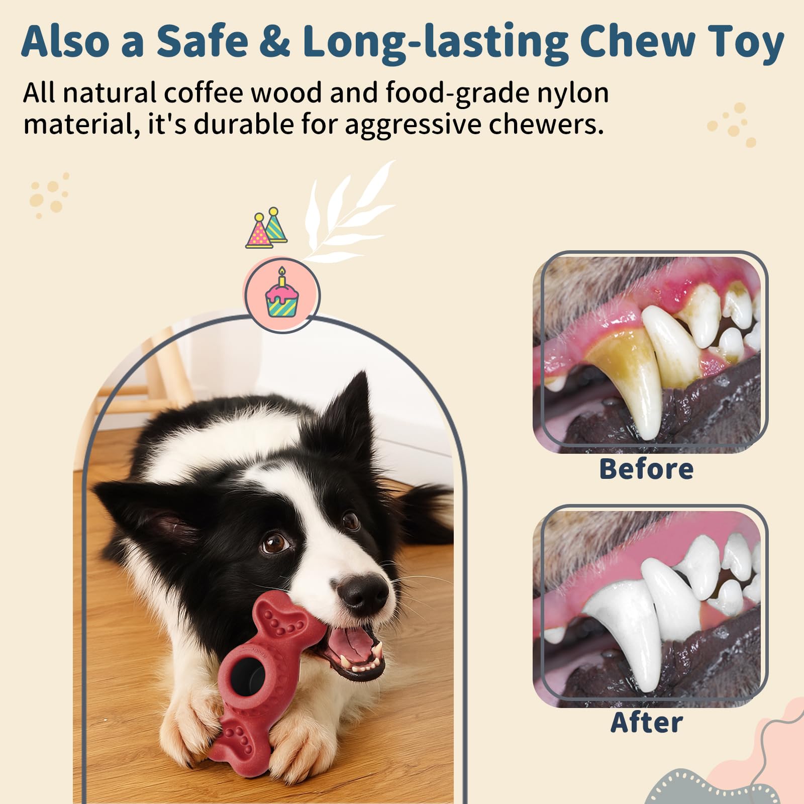 JoyBruko durable nylon dog toy designed for aggressive chewers.