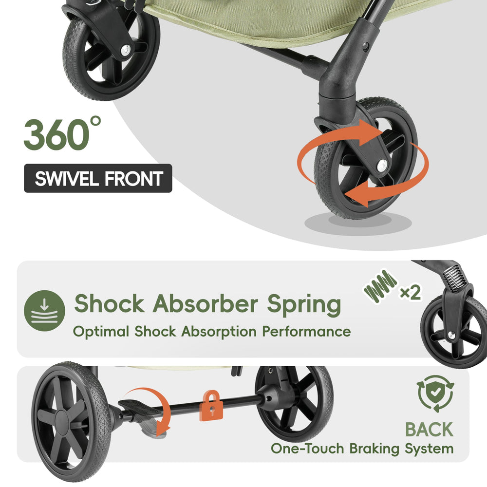 JOYCOW dog stroller with 180 degree canopy and large mesh windows for comfort.