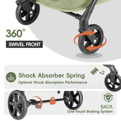 JOYCOW dog stroller with 180 degree canopy and large mesh windows for comfort.