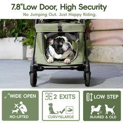 JOYCOW stroller uses chew-resistant 600D fabric with reflective strips for safety.