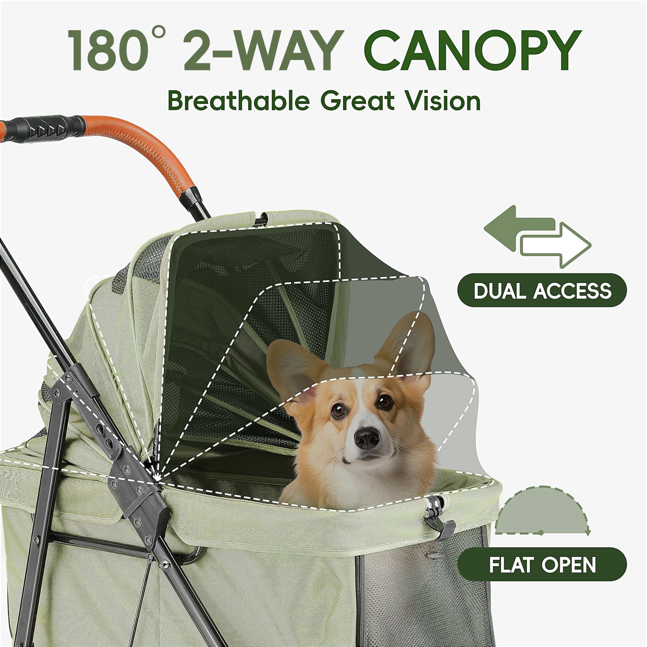 JOYCOW stroller offers foldable design for compact storage.