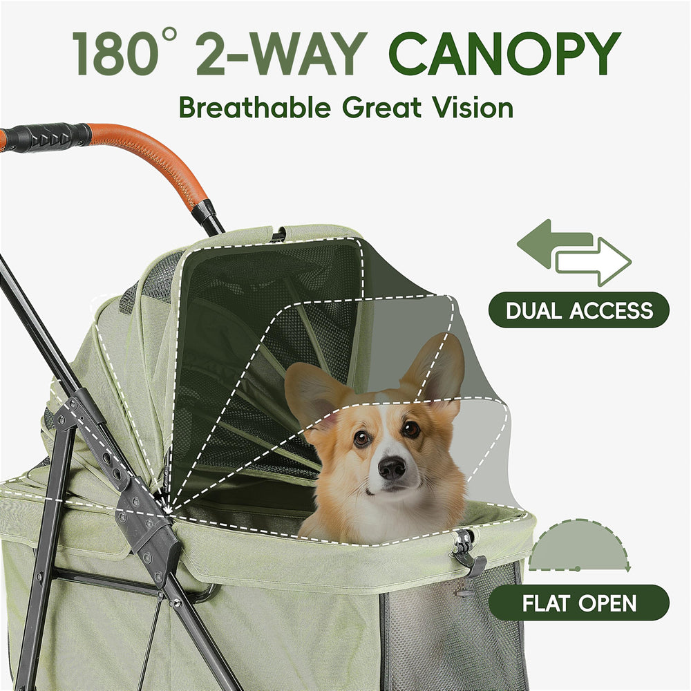 JOYCOW stroller offers foldable design for compact storage.