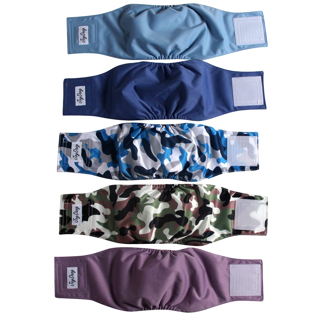 JoyDaog belly band size L fits waists 16 to 19.9 inches for a snug, secure fit.
