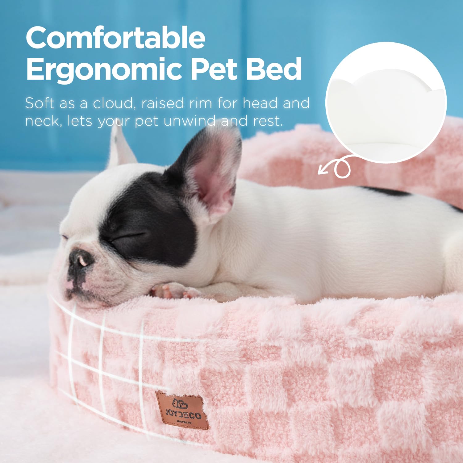 Joydeco cloud bed with removable-plush-pad for easy cleaning and ongoing comfort.