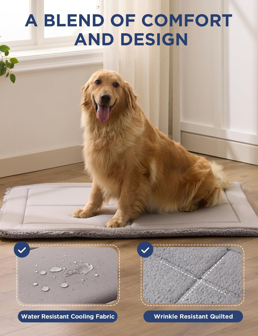 Joydeco low-profile crate mat high-density foam supports comfortable cushioning.