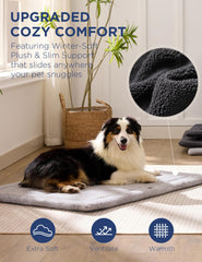 Joydeco low-profile crate mat reversible side demonstrates year-round comfort.