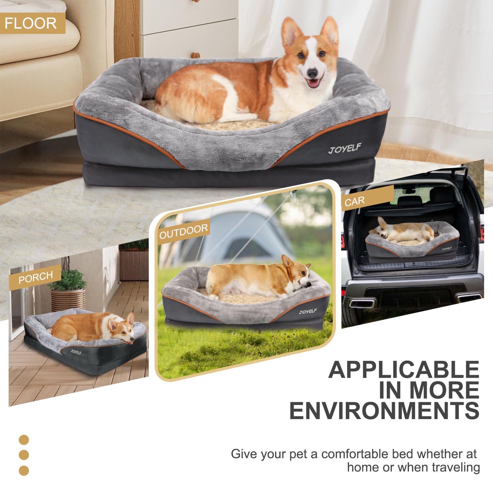 JOYELF internal liner protects memory foam from spills and accidents