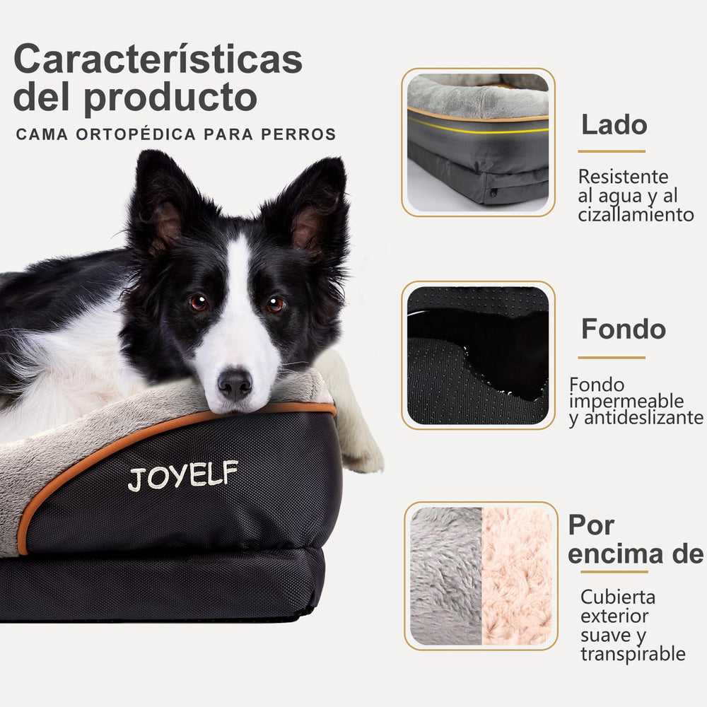 JOYELF dog bed non-slip bottom prevents sliding on smooth floors.