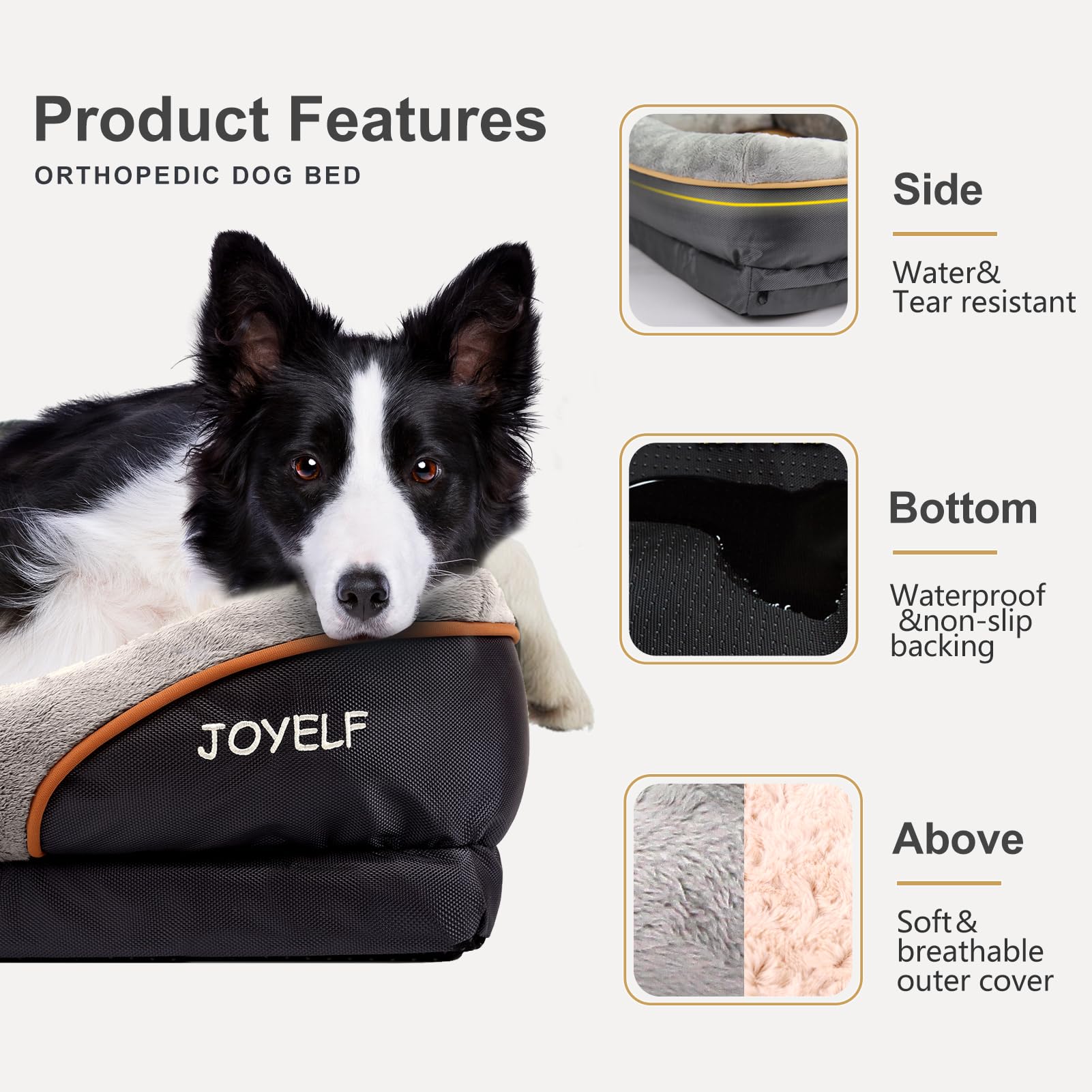 JOYELF bed with non-slip bottom stays in place on floors
