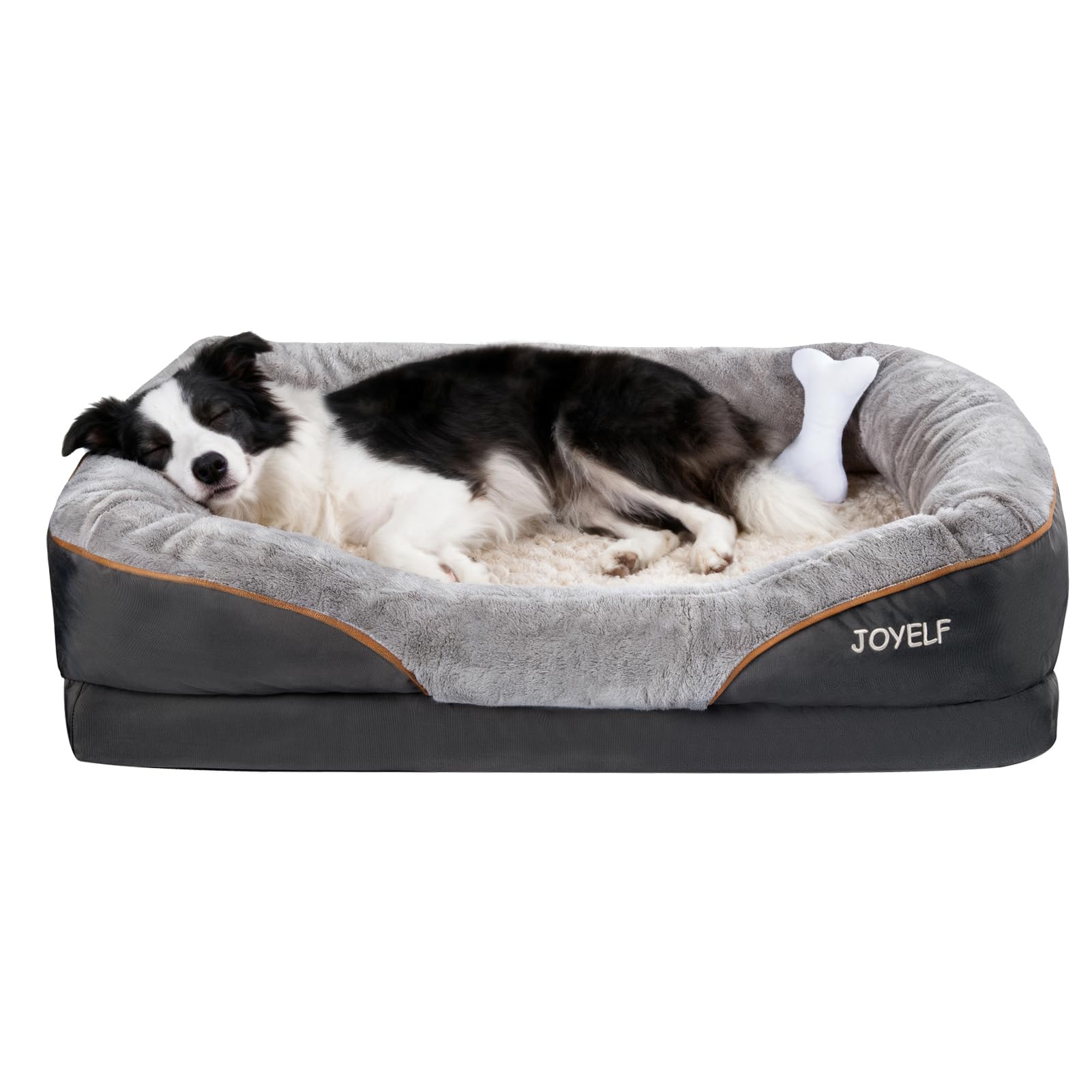 JOYELF large memory foam dog bed top view showing non-slip base