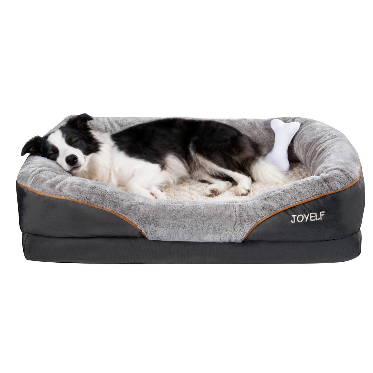 JOYELF large memory foam dog bed top view showing non-slip base