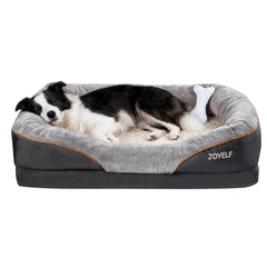 JOYELF large memory foam dog bed top view showing non-slip base
