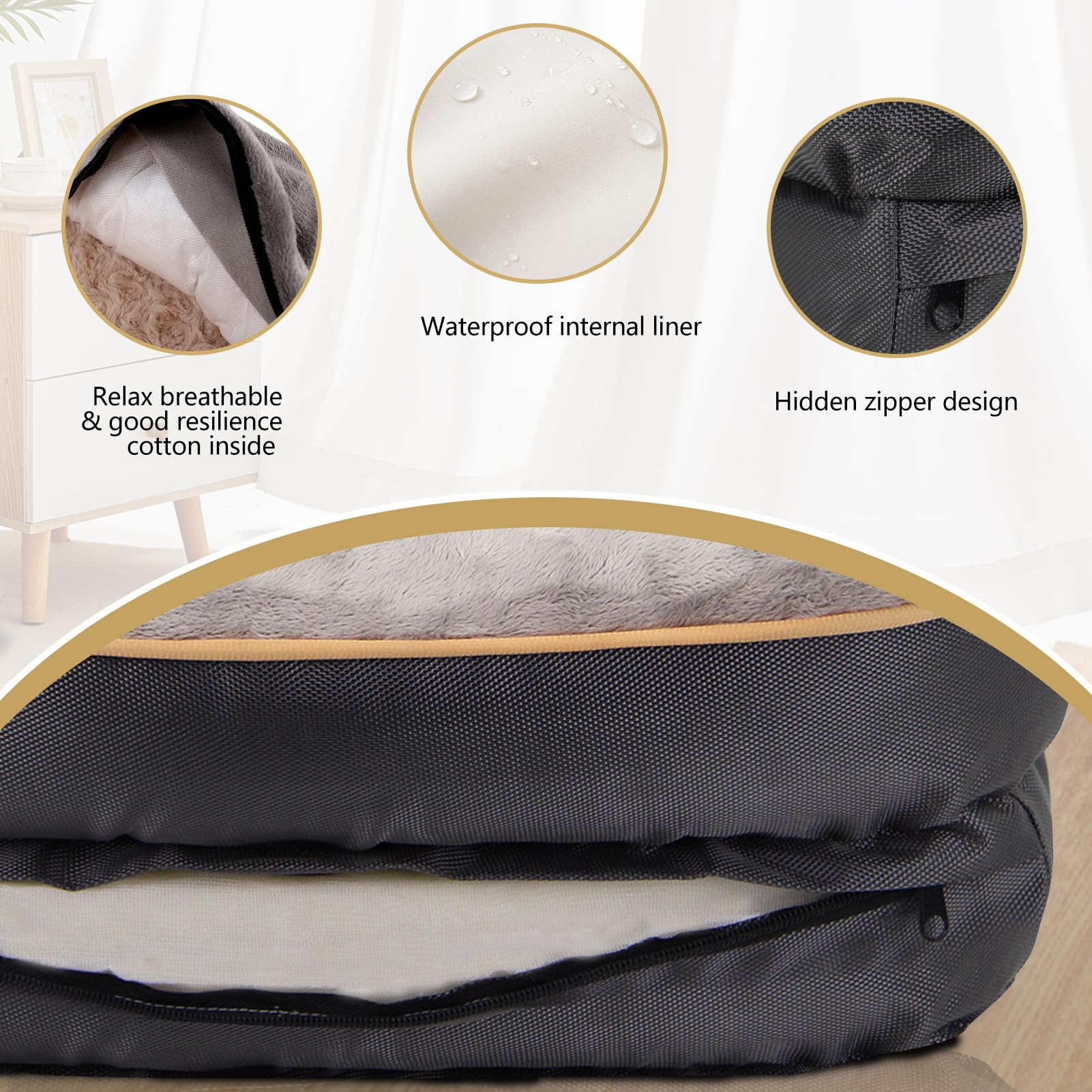 JOYELF non-slip bottom keeps bed in place on floors