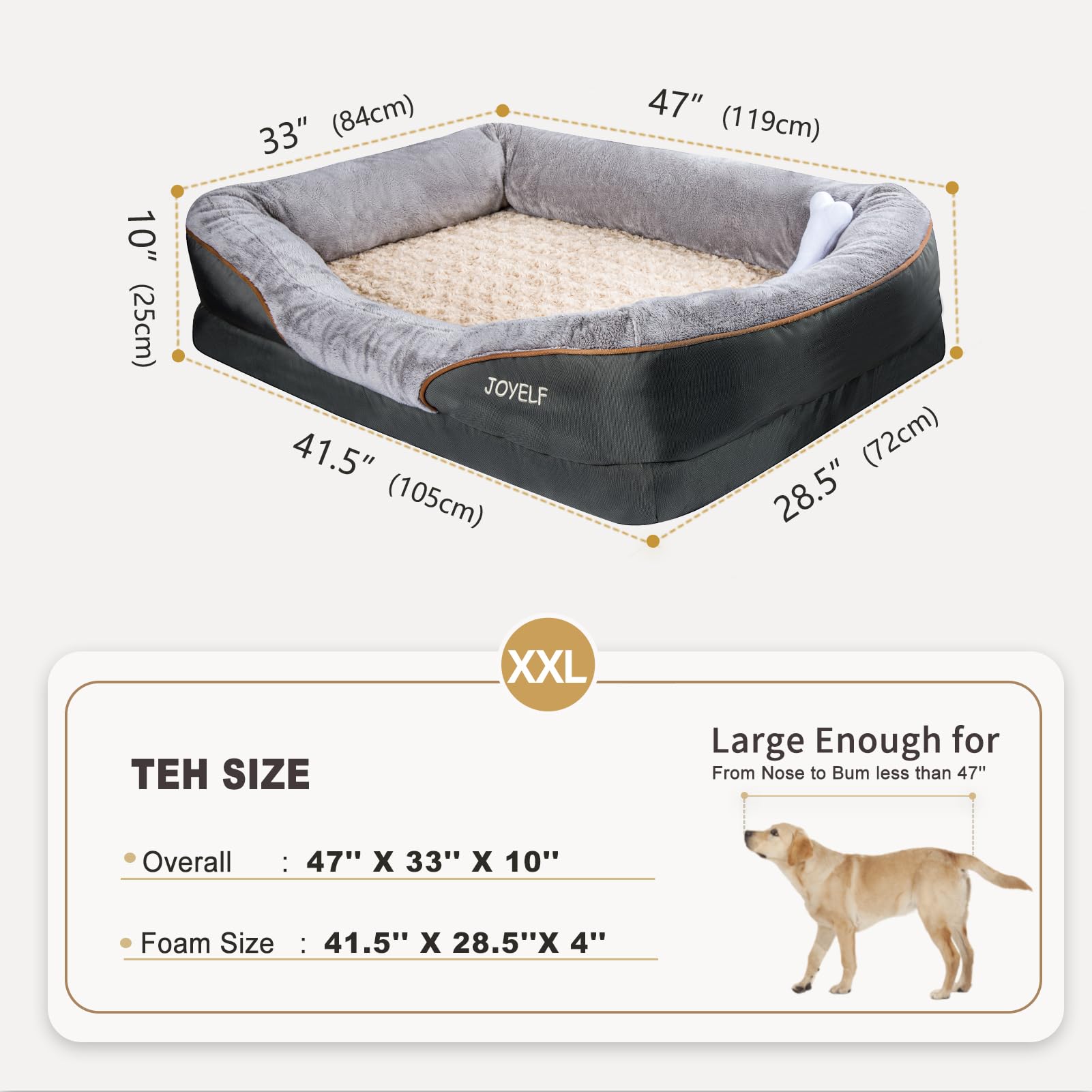 JOYELF bed bolsters surround the sleeping area for neck support and comfort.