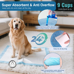 Joyeux Daily XXL dog pee pad 6-layer core diagram highlights multi-layer protection.