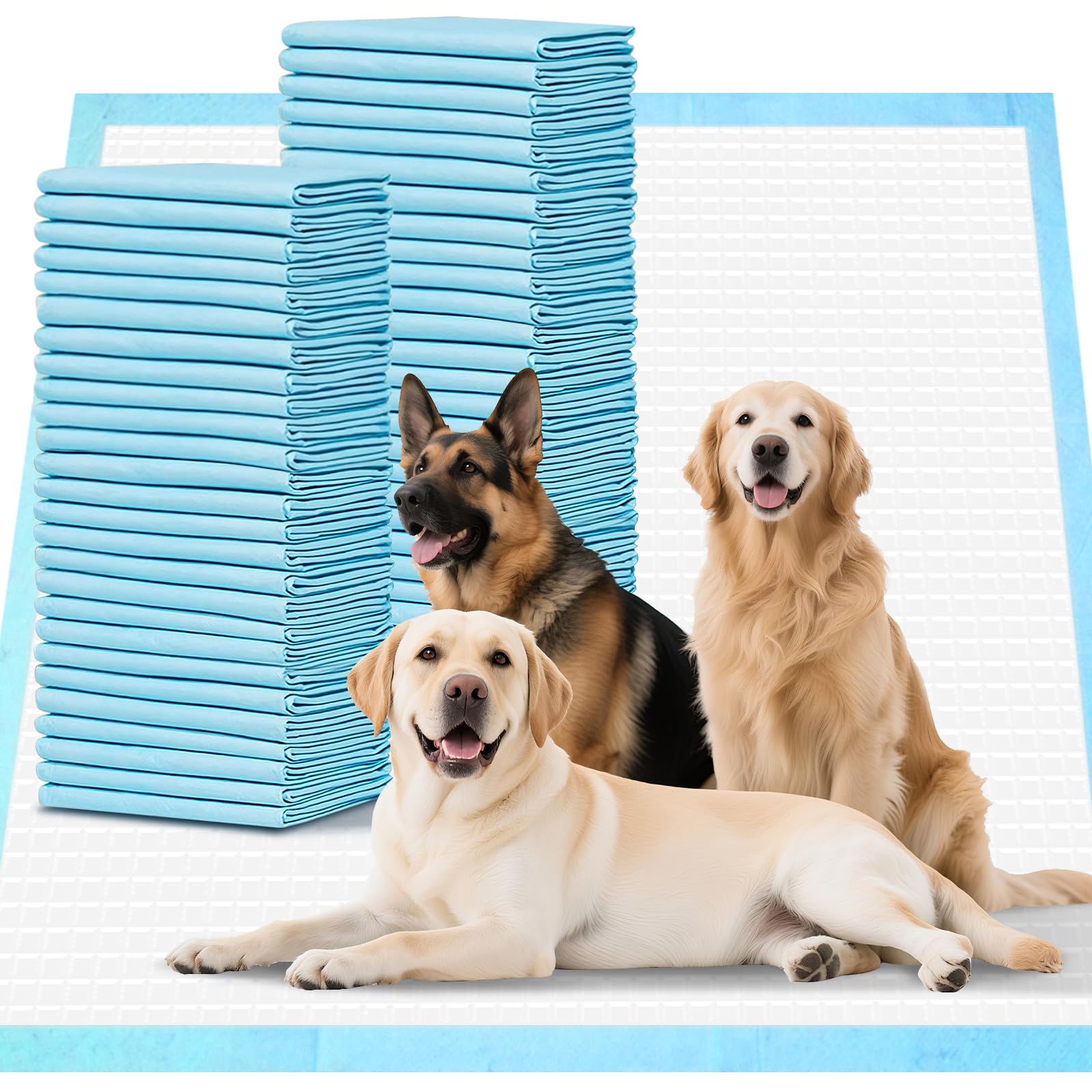 Joyeux Daily XXL dog pee pad top view showing large 31.5 x 35.4 inch coverage for indoor training.