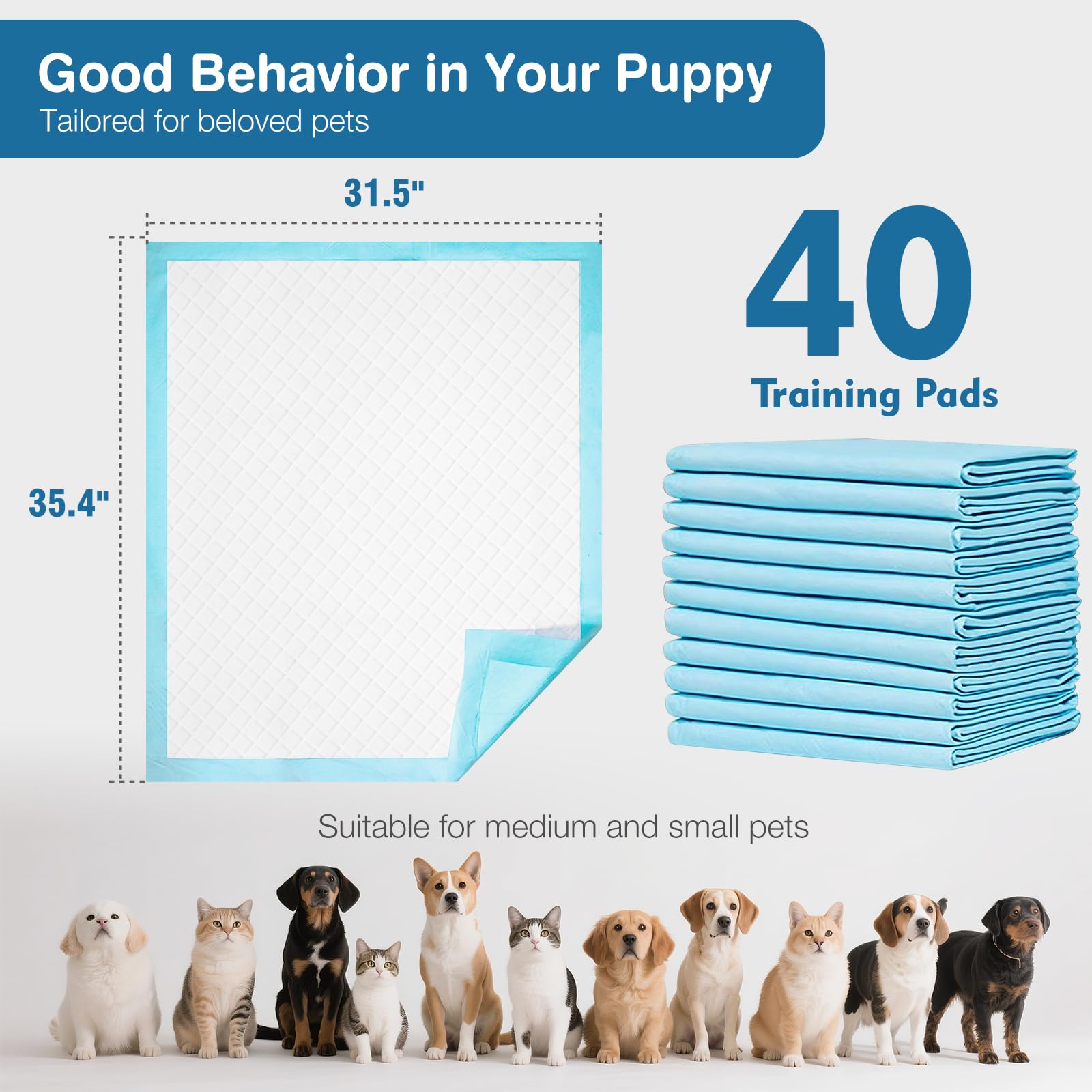 Joyeux Daily XXL dog pee pad waterproof bottom emphasizes leak-proof floor protection.