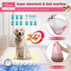 Joyeux puppy pads quick-dry surface emphasizes fast moisture evaporation to keep surfaces tidier.