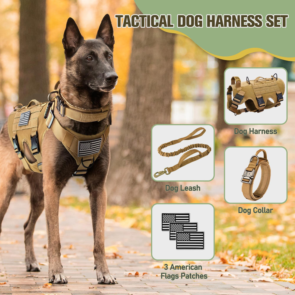 Joyflare Tactical Dog Harness with front anti-pull clip for controlled walking