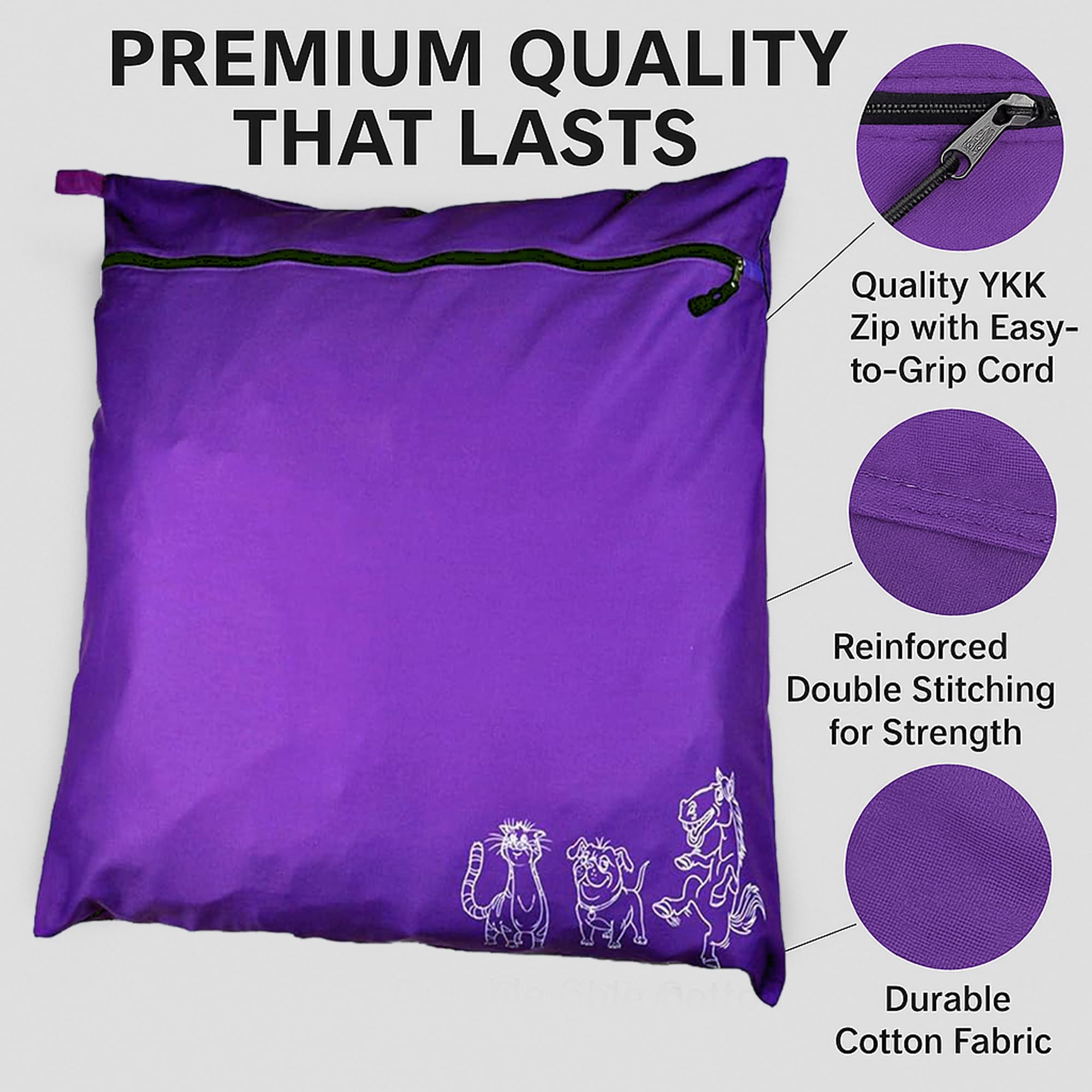 Joymaney pet laundry bag double stitch seam demonstrates robust construction for frequent washing