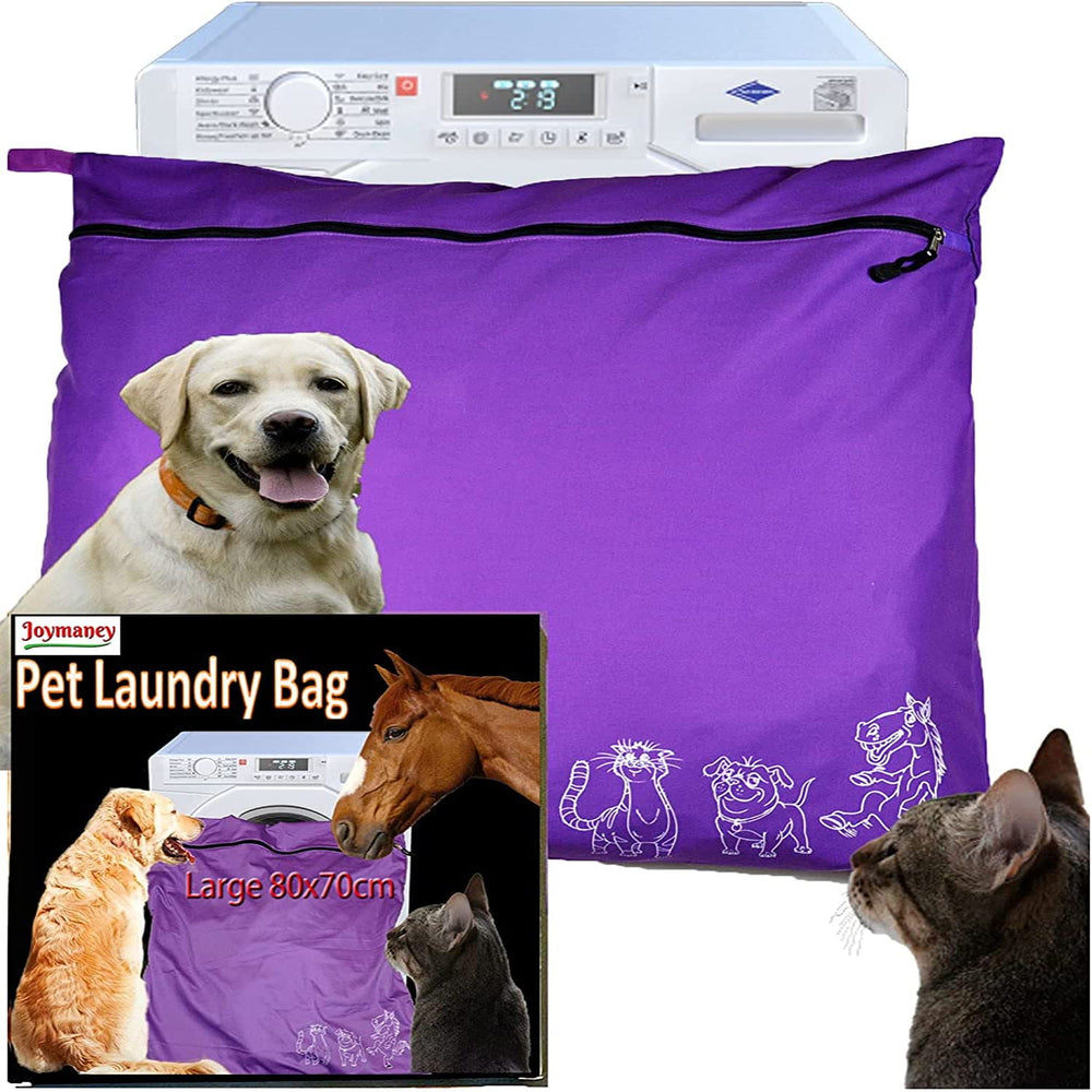 Joymaney pet laundry bag jumbo open front view protects items and reduces hair transfer