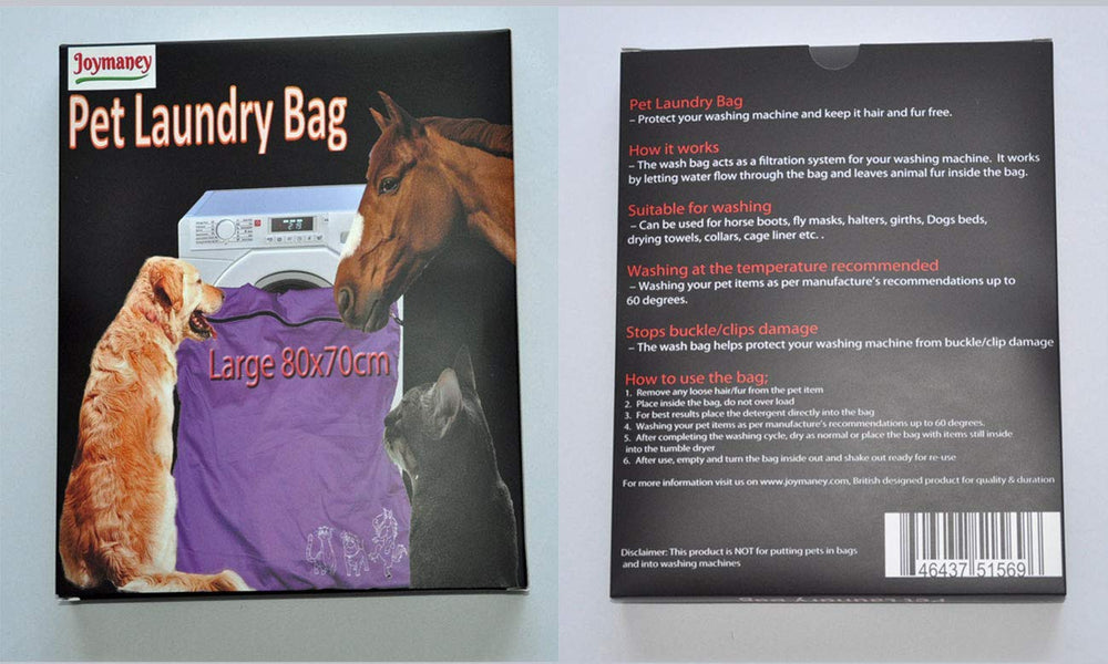 Joymaney pet laundry bag in washing machine scenario demonstrates hair containment