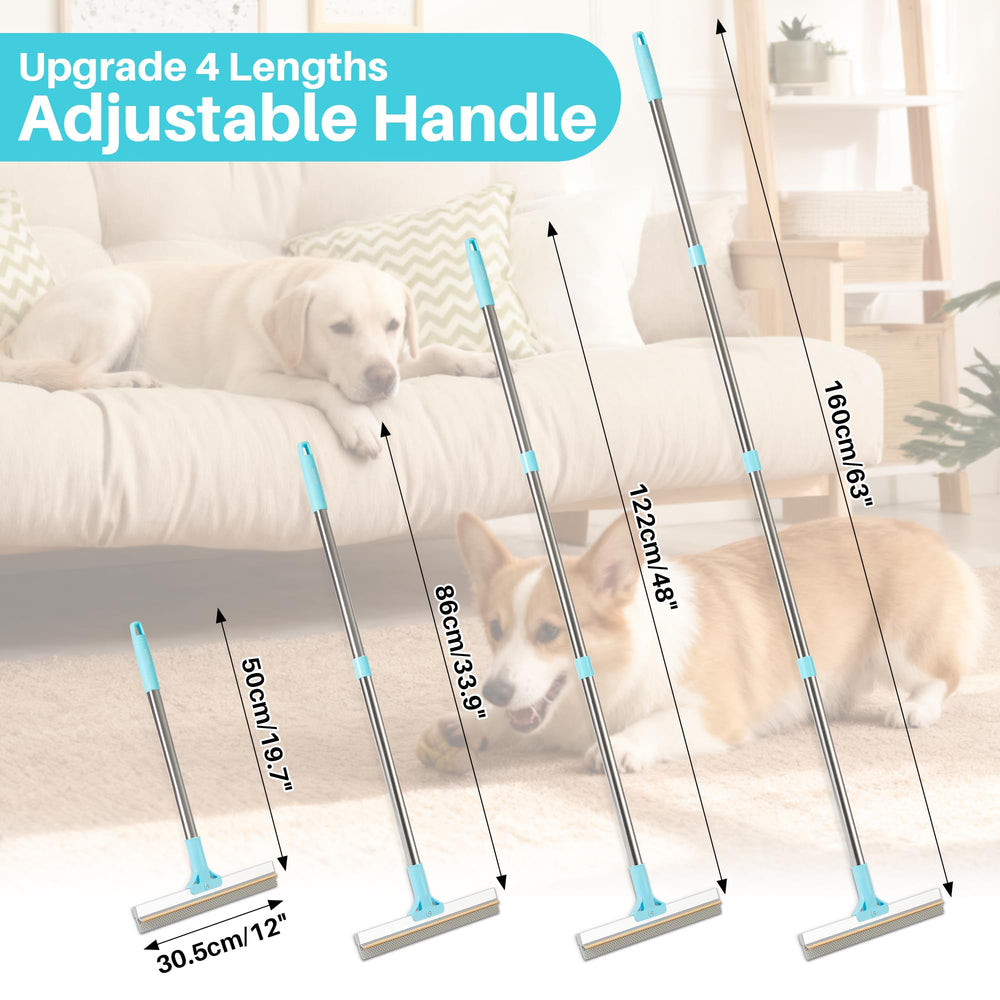 JOYMOOP dual-head design delivers surface and deep-cleaning on carpets.