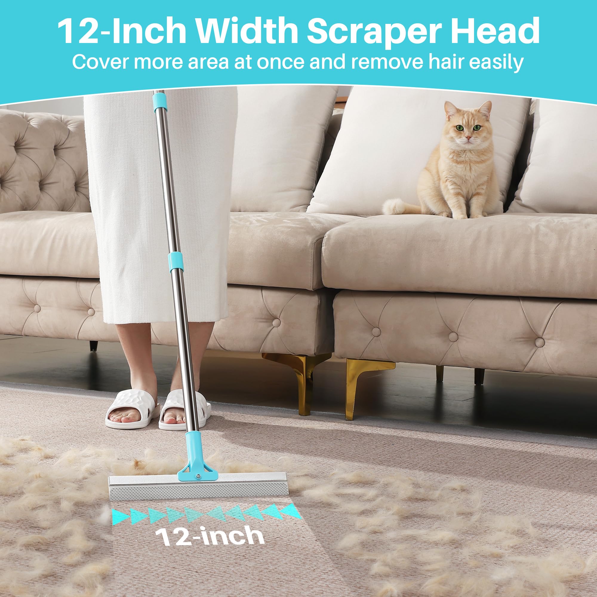 JOYMOOP silicone scraper helps surface hair removal without damaging fibers.