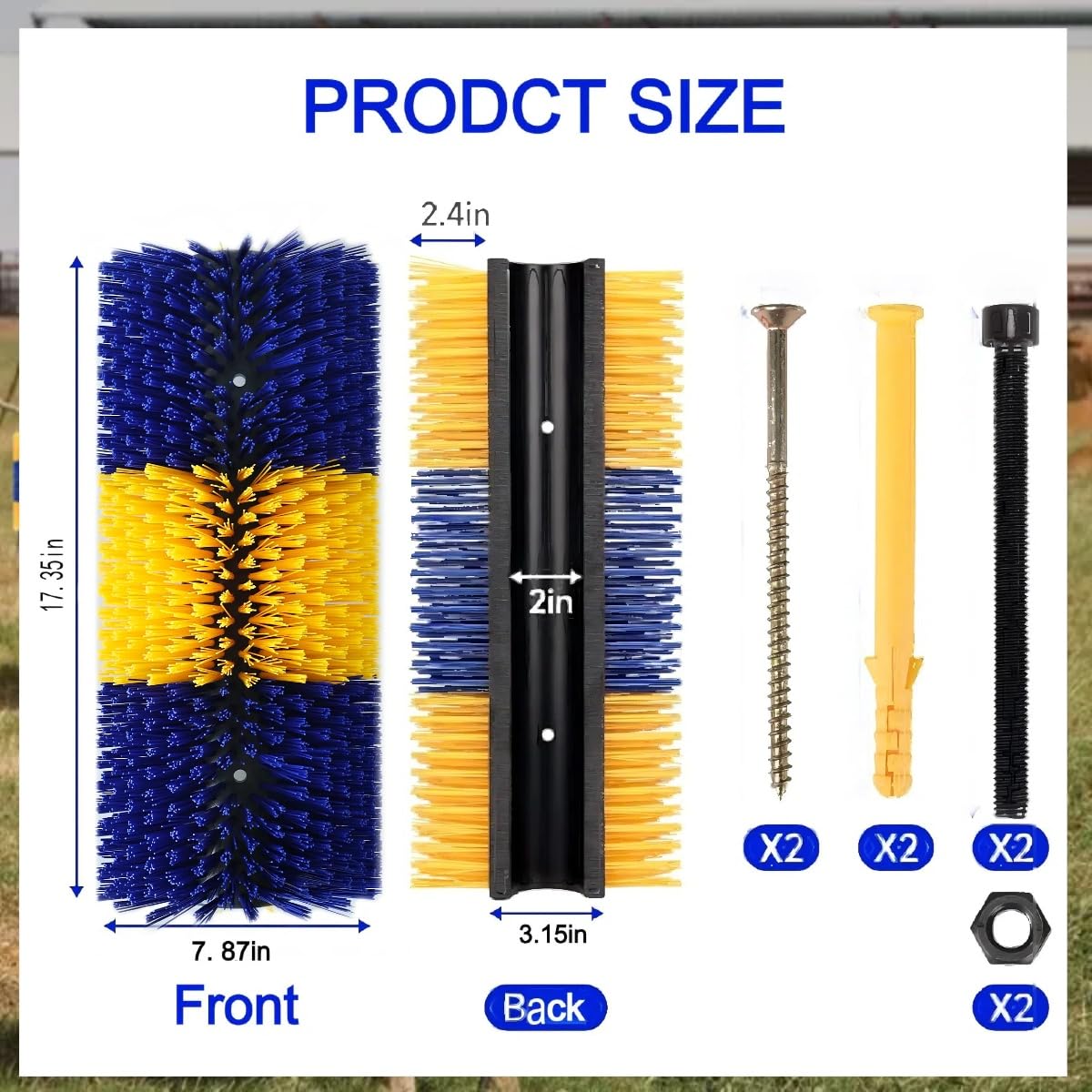 Joynny easy-cleaning brush ready for outdoor barn use