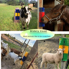 Joynny goat scratching brush in use to ease itch and grooming