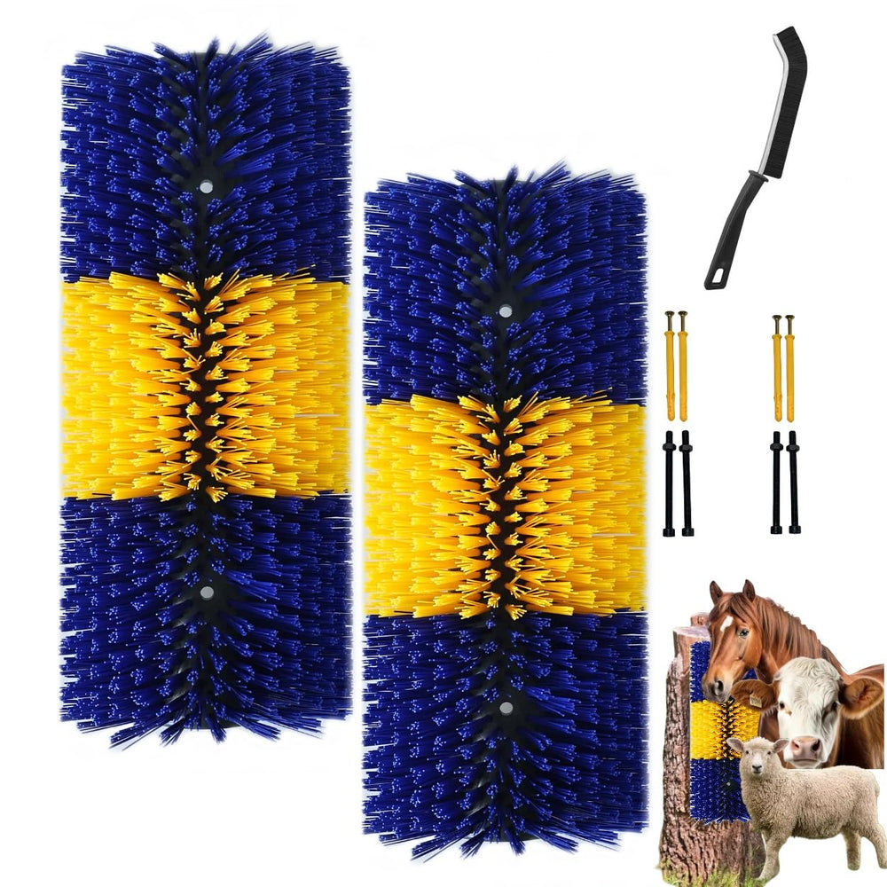 Joynny livestock scratching brush installed on a post for outdoor comfort
