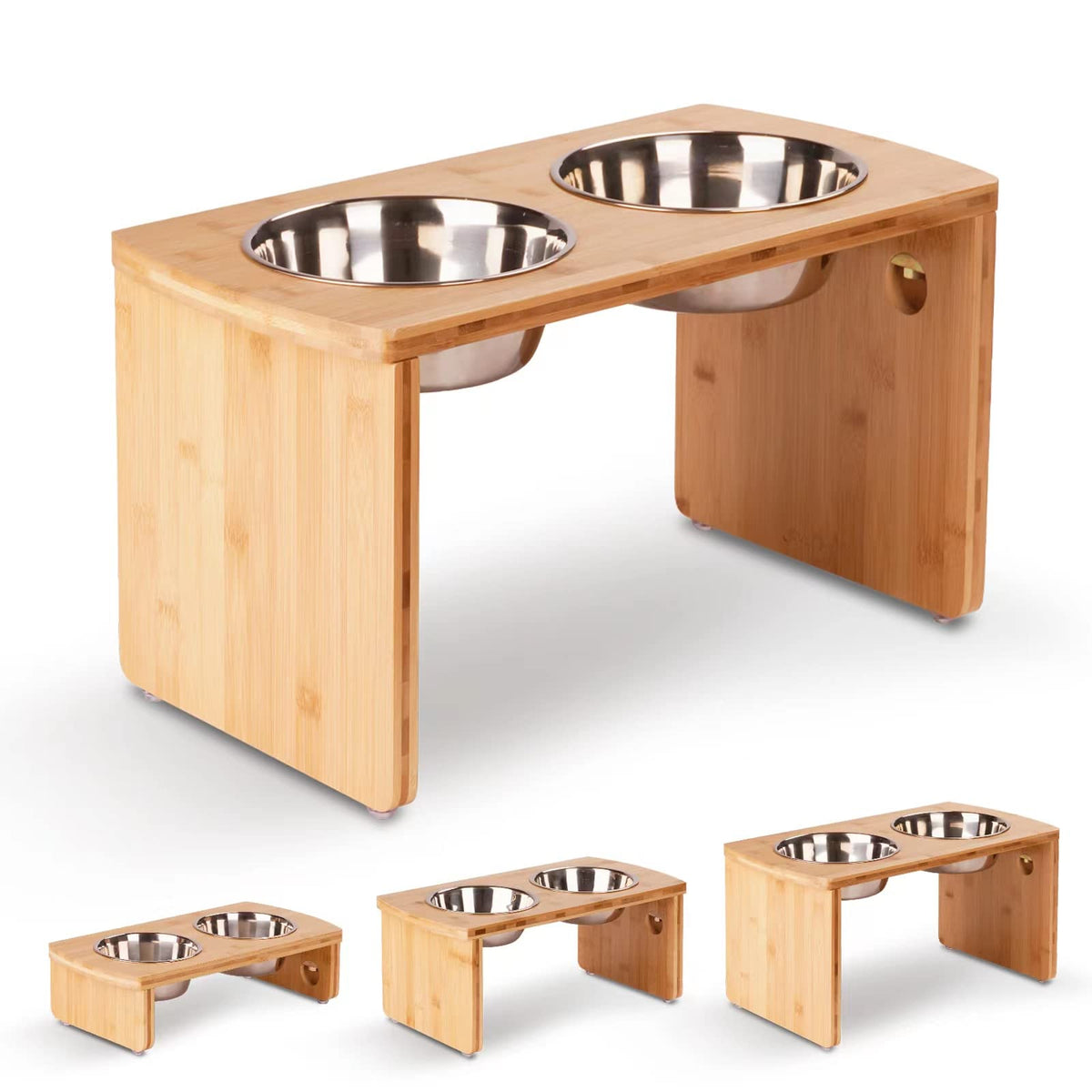 JOYOPAW elevated dog bowl stand provides a stable feeding height and clean floors.