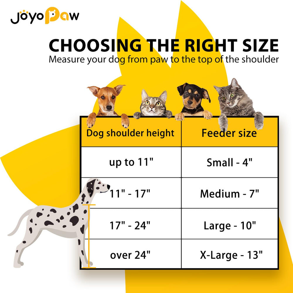 JOYOPAW small dog and cat dining setup showing elevated feeding for compact pets.