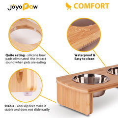 JOYOPAW two stainless steel bowls are dishwasher-safe and simple to clean after meals.