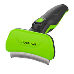 JOYPAWS grooming brush with a 3-inch stainless steel edge removes loose undercoat quickly
