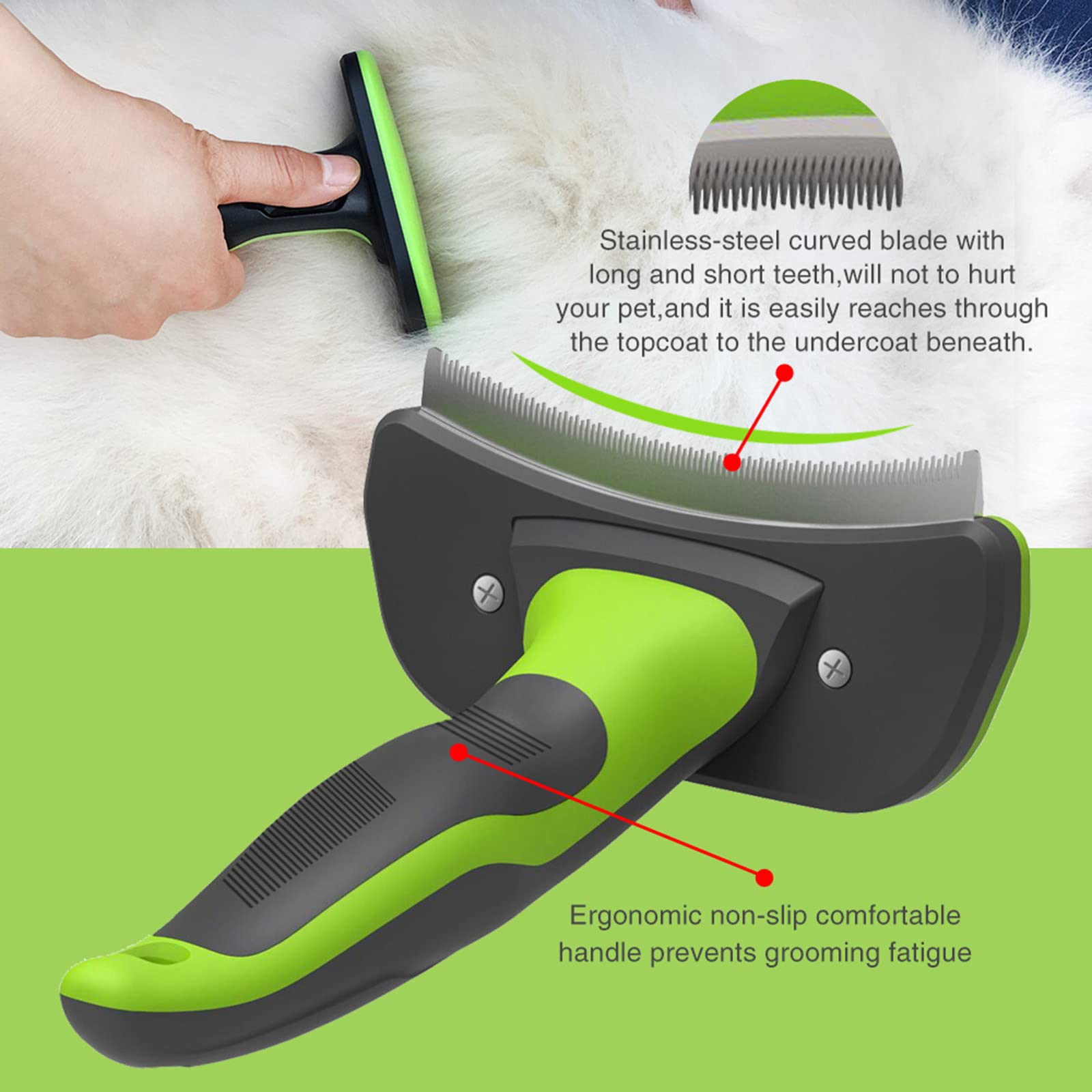 JOYPAWS self-cleaning button enables quick dead hair removal from teeth