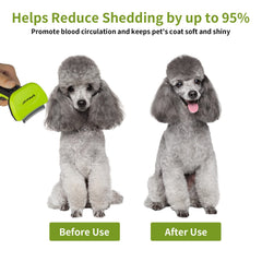 JOYPAWS self-cleaning button keeps fur off teeth for quick cleanup