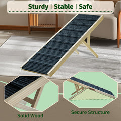 JoyPetCabin dog ramp anti-slip surface improves grip on stairs.