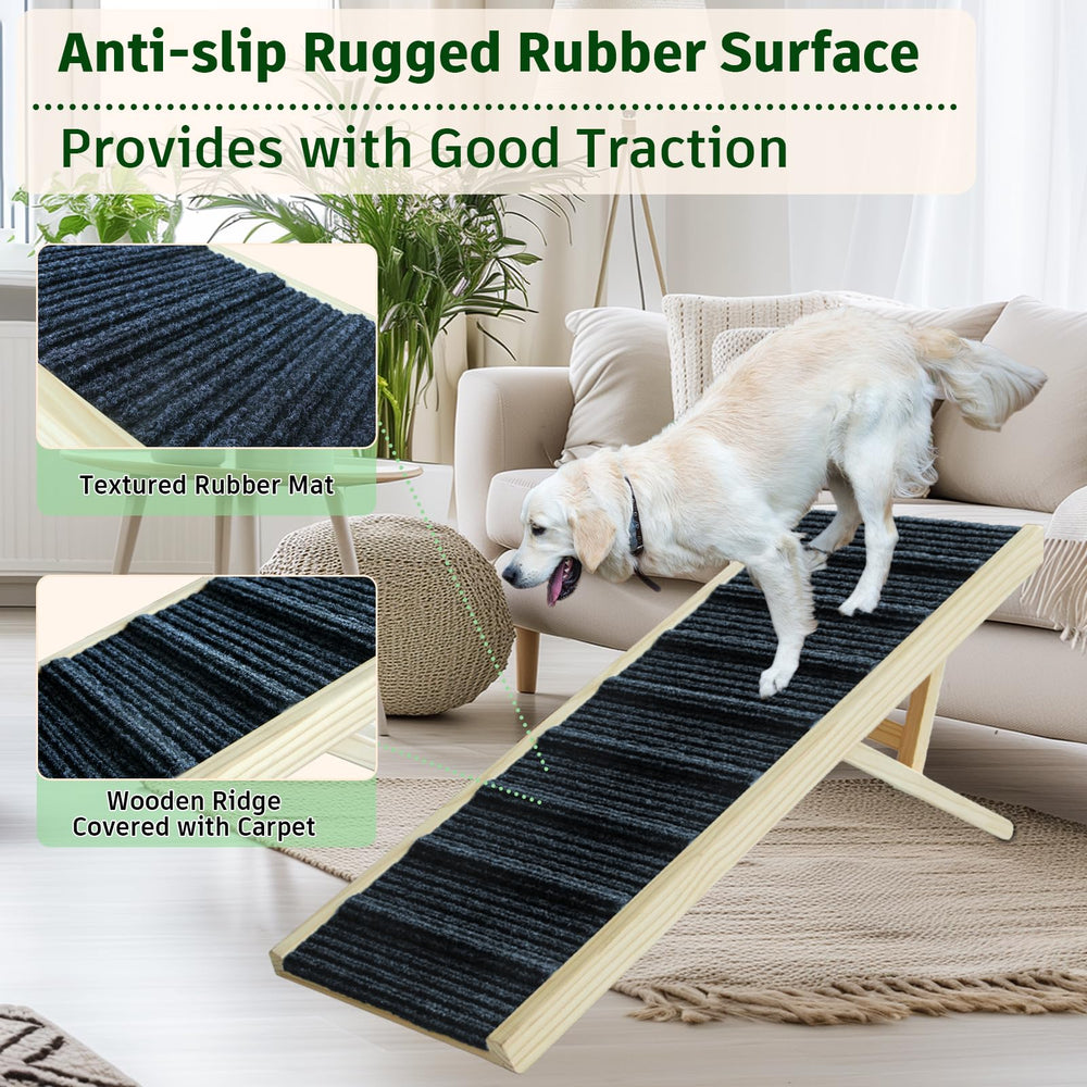 JoyPetCabin dog ramp height settings aid fitting different furniture heights.