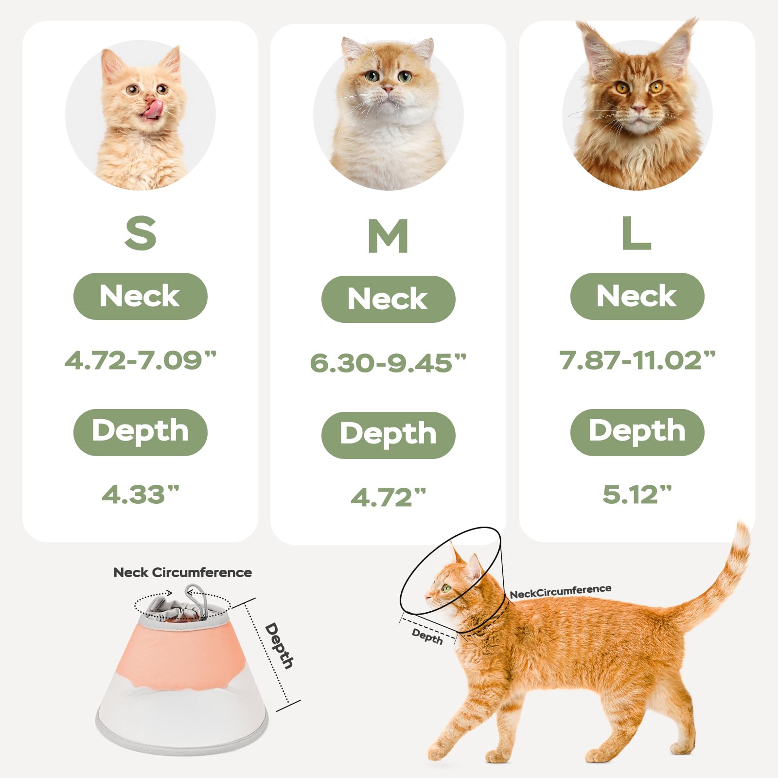 Joypig Cat Cone Collar Soft eating-friendly design enables normal meals