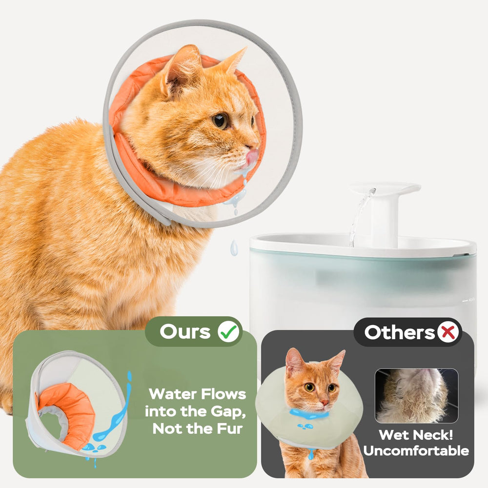 Joypig Cat Cone Collar Soft waterproof layer keeps neck dry during drinking