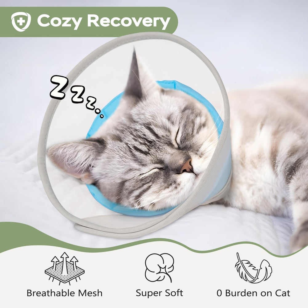 Joypig cat cone soft foldable mesh design is easy to wear.