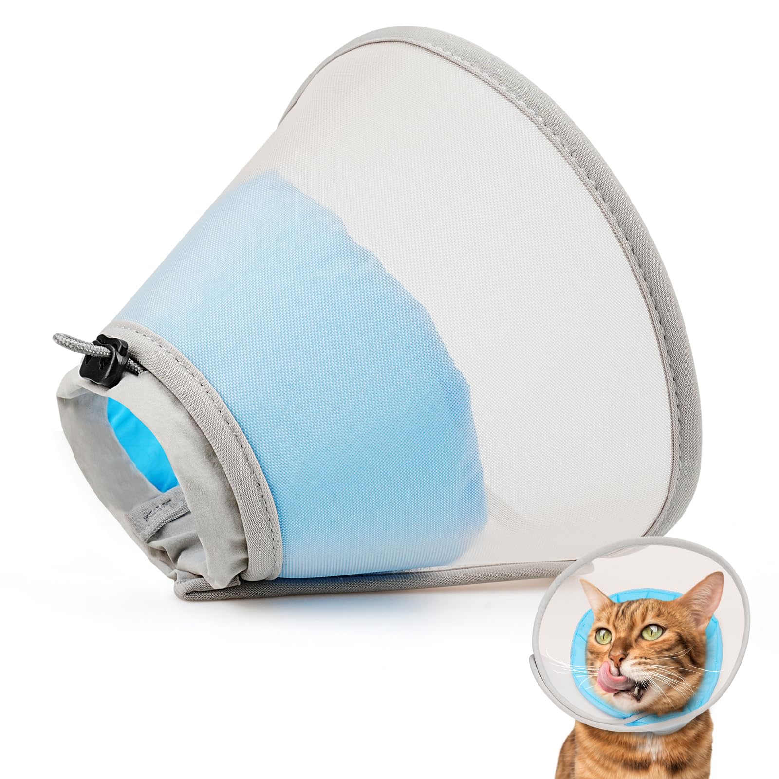 Joypig cat cone soft grooming bathing support reduces stress.