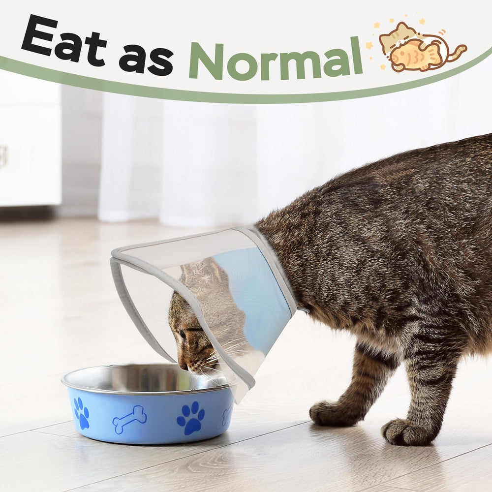 Joypig cat cone soft lightweight padding adds comfort during recovery.