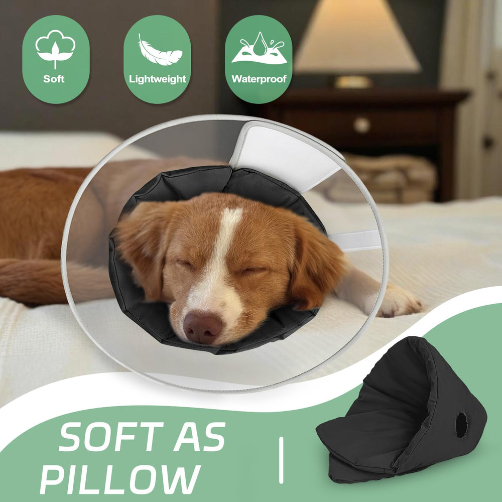 Joypig cone collar's removable soft pad converts to a comfy pillow for restful recovery.