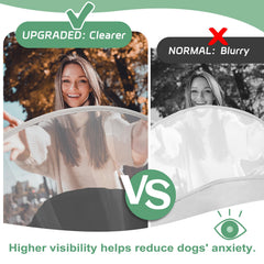 Joypig ultra‑clear PVC cone offers improved visibility for calmer pets.