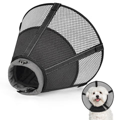 Joypig soft grid recovery cone for dogs, outer view showing coverage and comfort